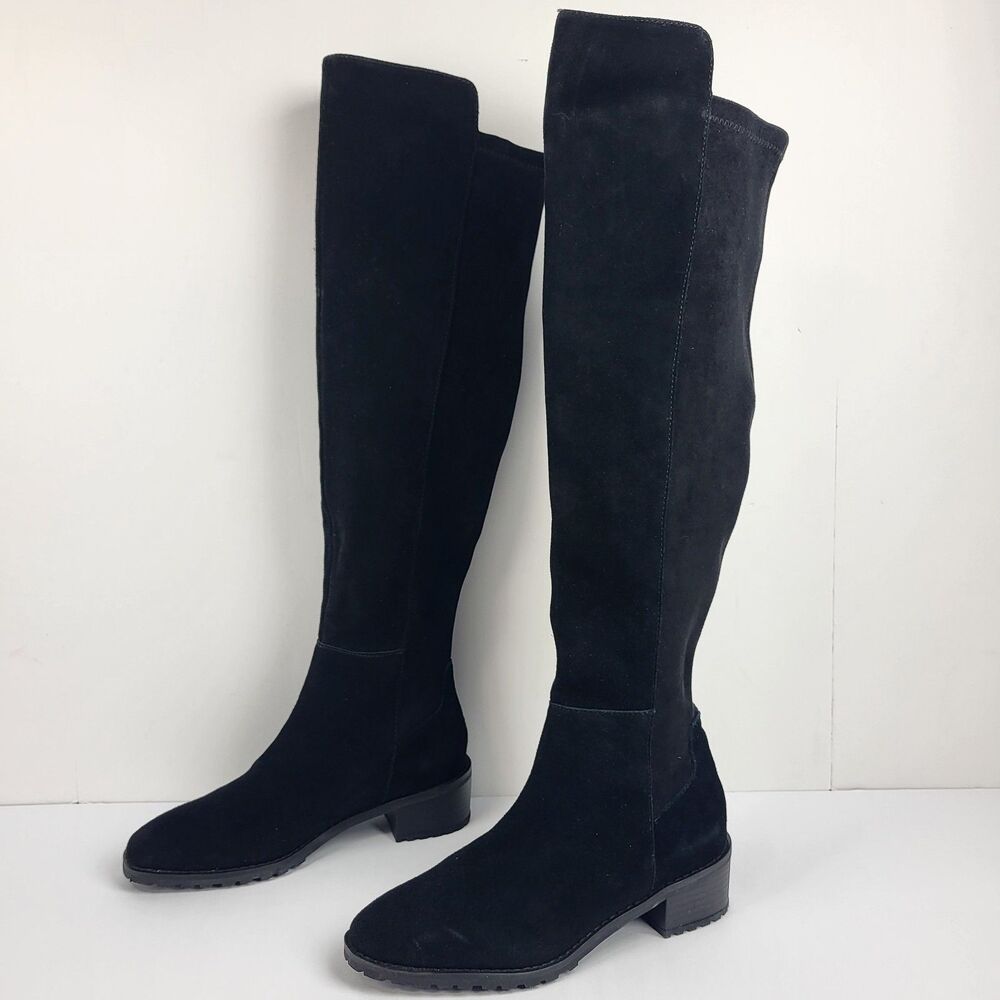 Blondo Starla Waterproof Black Suede Over-The-Knee Boots Women's Size 6.5M